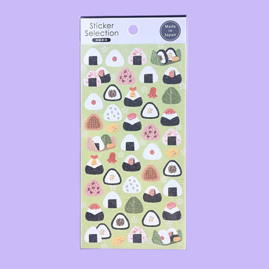 Pegatinas japonesas Gaia Sticker Selection con diseños de Onigiri Hechas en Japón.
