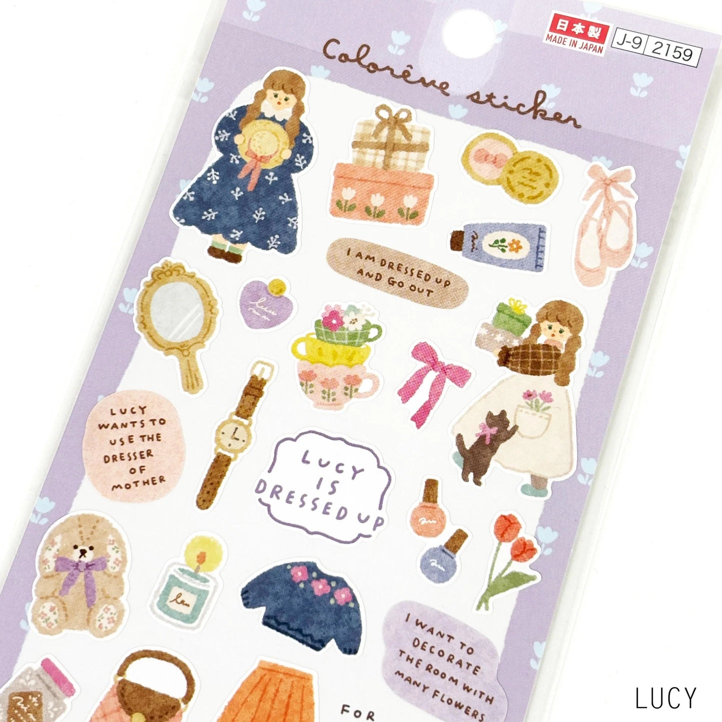 muestra de cerca de pegatina daiso, nagomi papelería japonesa en España colorene sticker