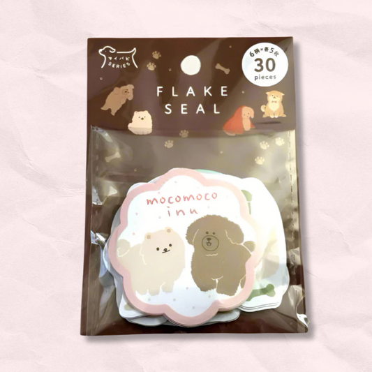 Set de pegatinas flake con perritos 