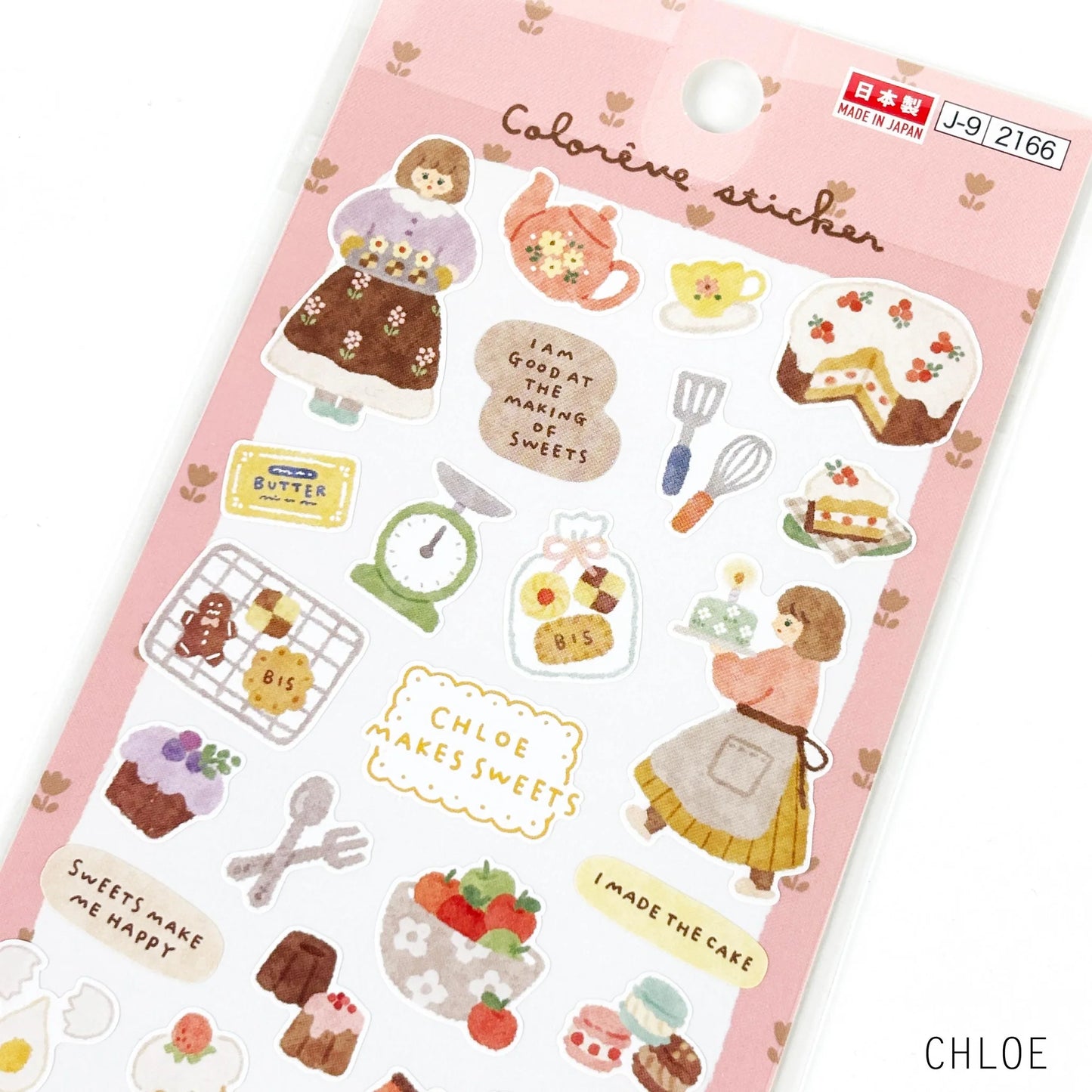 muestra de cerca de pegatina daiso, nagomi papelería japonesa en España colorene sticker