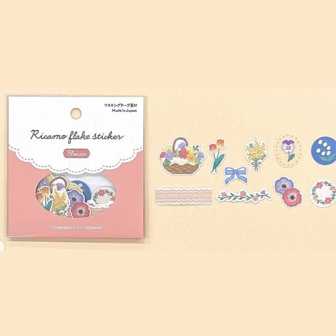 hermosas pegatinas japonesas con diseños inspirados en flores bordadas, únicas en España