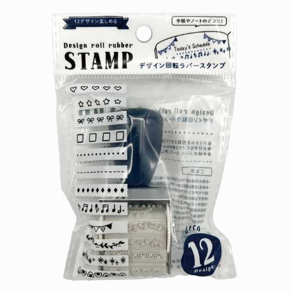 Design roll stamp con 12 motivos como lazos, etiquetas y banderines