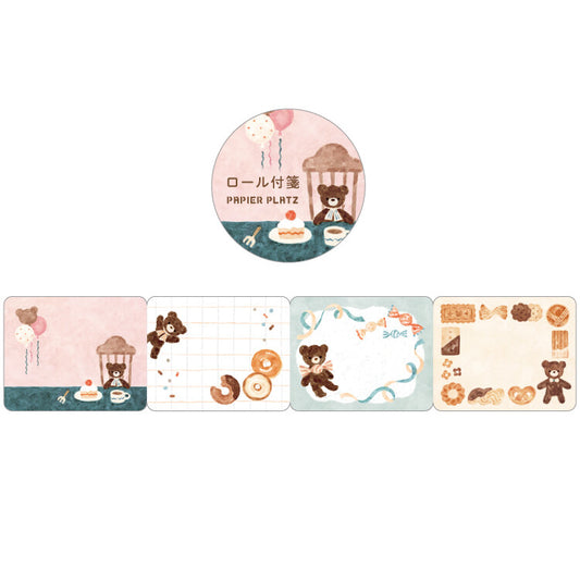 Papier Platz | Rollo de Notas Adhesivas – Oso y postres