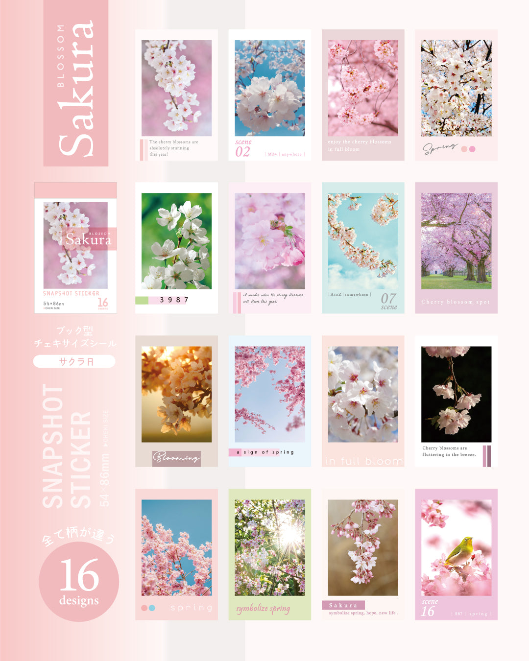 snapshot pegatinas sakura hapila formato polaroid papeleria japonesa españa modelos disponibles