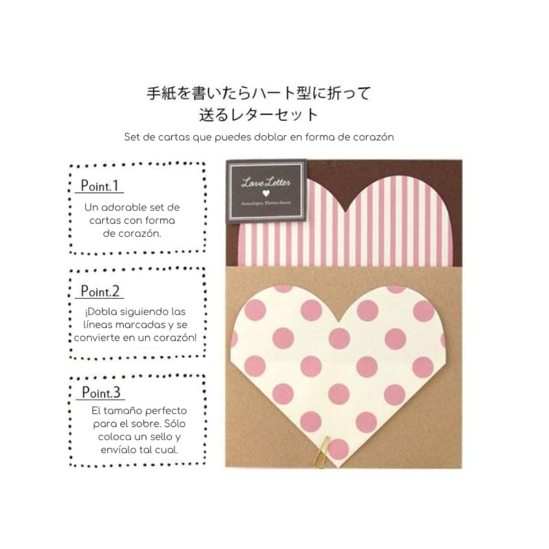 Labclip | Pink Heart Shaped Card Set | Valentine's Day