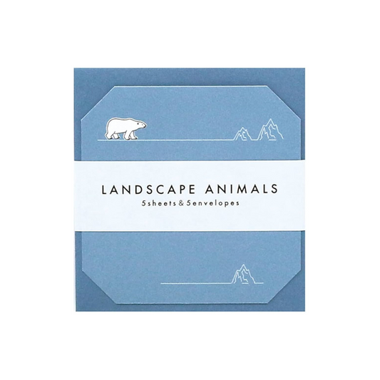 Labclip | Mini Tarjetas "Oso Polar" - Landscape Animals | Azul