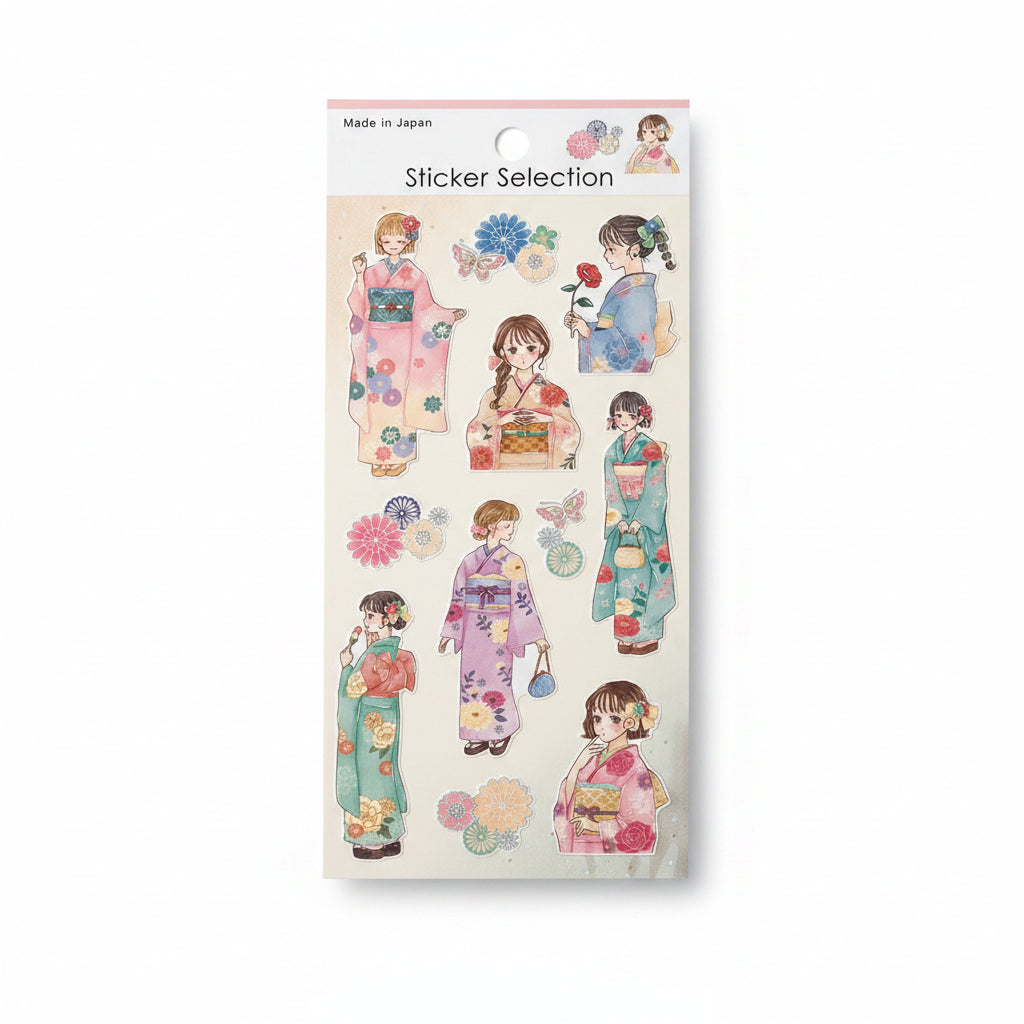 Gaia | Pegatinas decorativas – Chicas en kimono