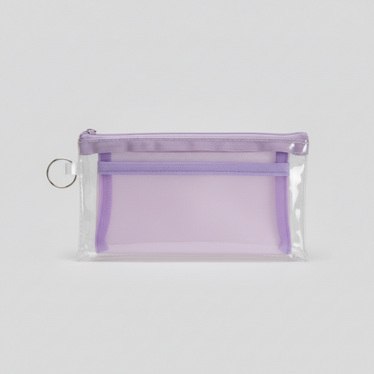 Estuche transparente Daiso Japón vista frontal otra perspectiva