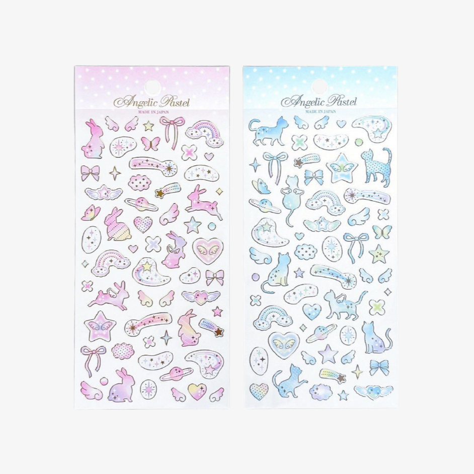 Gaia | Pegatinas Angelic Pastel – Conejos Rosas y Gatos Azules