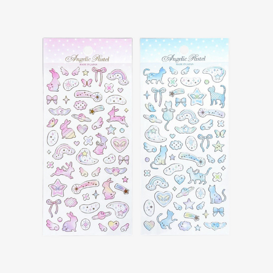 Gaia | Pegatinas Angelic Pastel – Conejos Rosas y Gatos Azules