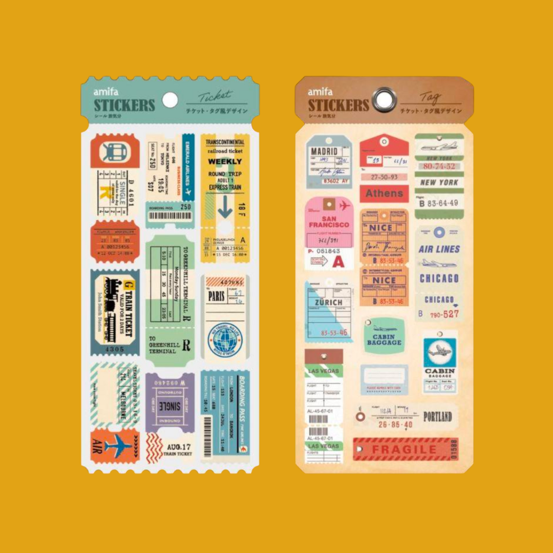 Amifa | Pegatinas Retro de Viaje – Billetes de tren