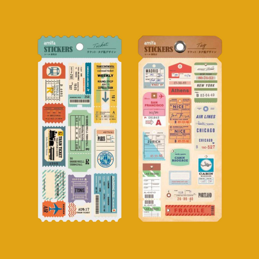 Amifa | Pegatinas Retro de Viaje – Billetes de tren