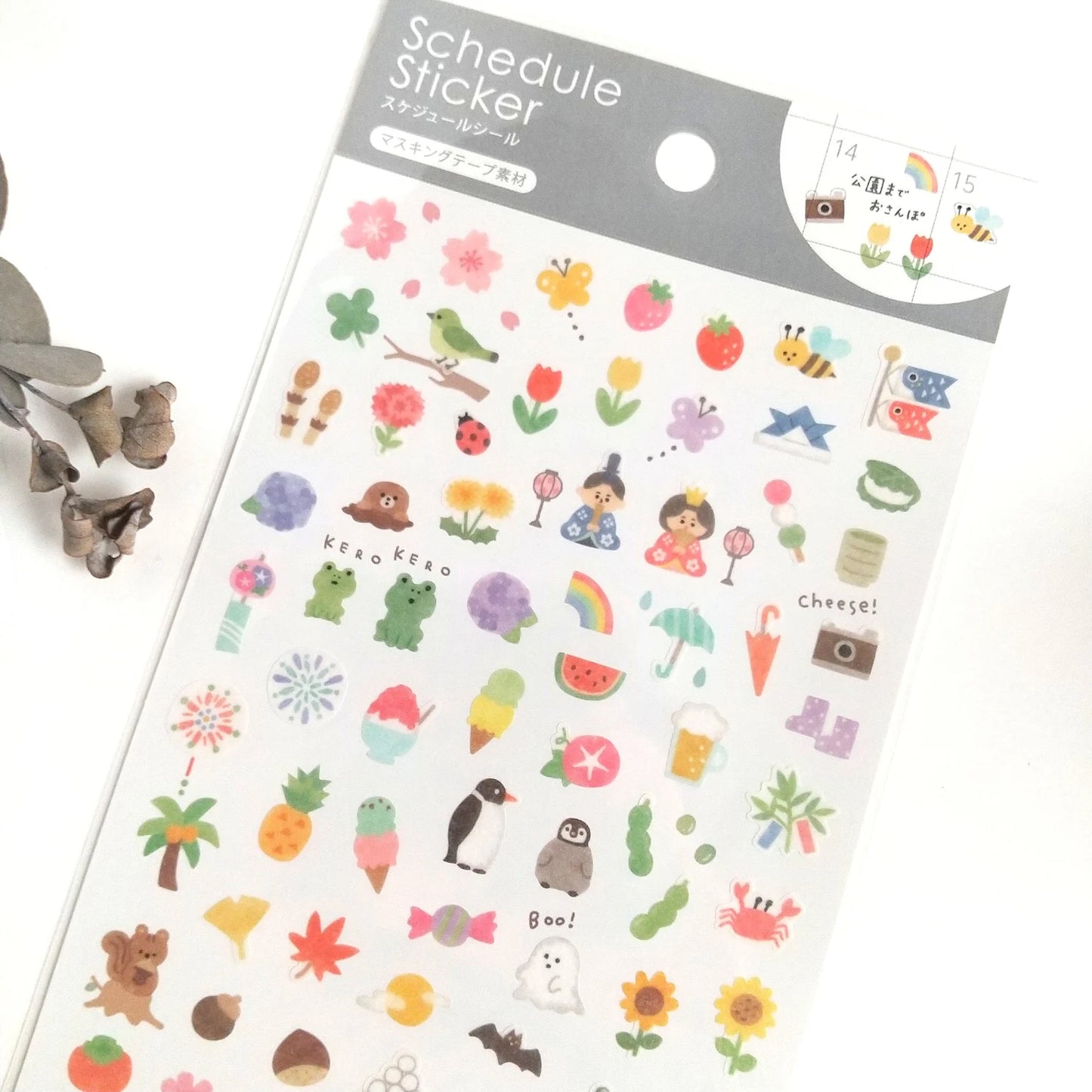 pegatinas calendario de gaia estaciones papeleria japonesa españa vista cercana