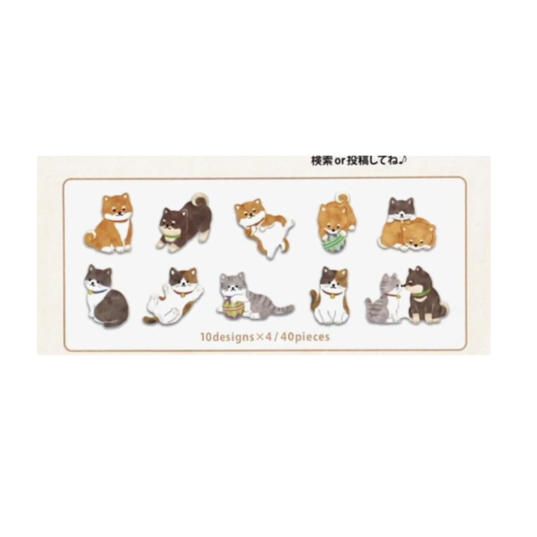 Gaia | Pegatinas Decorativas Shiba y Neko | Flakes