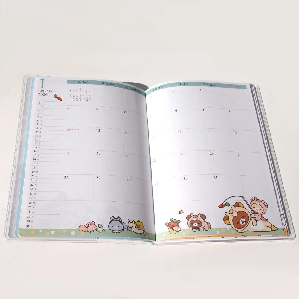 San-X | Agenda mensual B6 Rilakkuma 2026