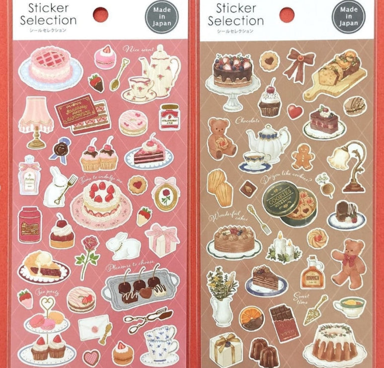Lindas pegatinas de pasteles, galletas, panes, chocolates y fresas para decorar lo que desees